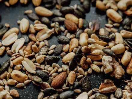 Toasted nuts and seeds, packed separately to stay crisp